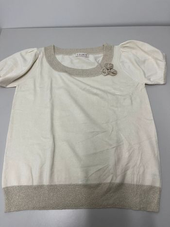 Pull manches courtes doré 42/44