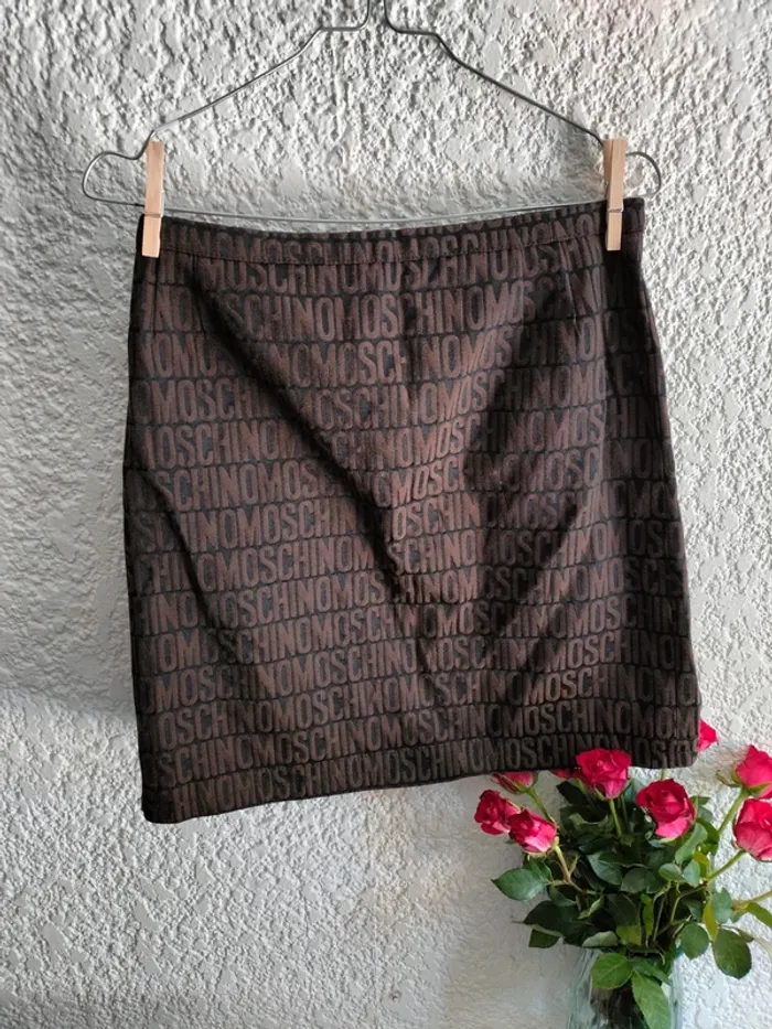 Jupe courte marron a motif t 38 - photo numéro 2
