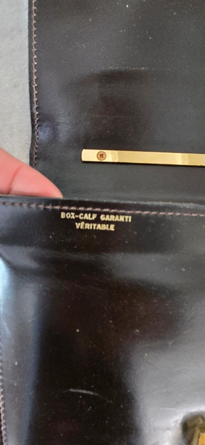 Petit Sac Vintage en Cuir Box-Calf années 1960-1970 - photo numéro 3