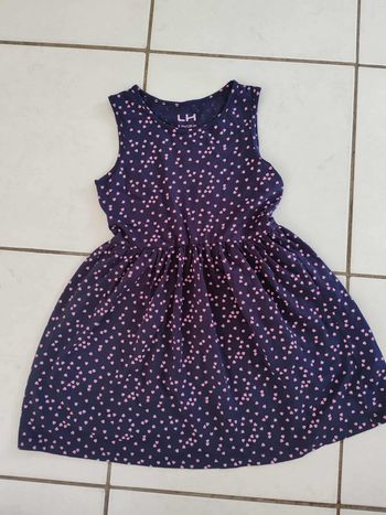 Robe sans manche fille bleu marine avec des cœurs roses La Halle 8 ans