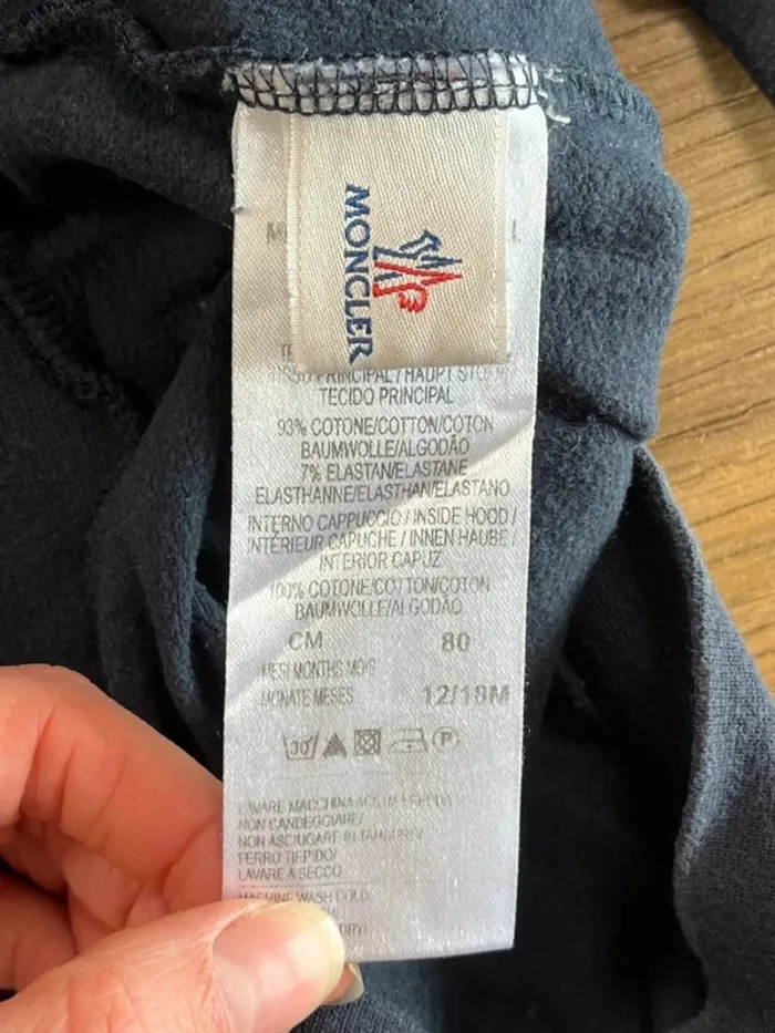 Sweat/pull à capuche bleu marine Moncler - photo numéro 2