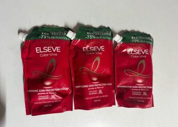 Lot de 3 recharges Elseve shampoing color vive