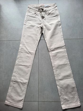 Pantalon coupe droite beige/crème Camaïeu