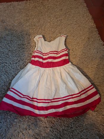 Robe fille okaidi 8 ans blanc et rose