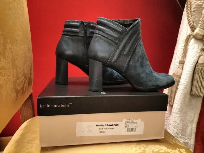 Bottines Karine Arabian - bleu pétrole/bleue marine - photo numéro 7