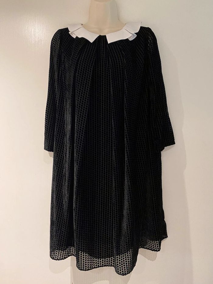 Claudie Pierlot, robe noire blanche plumetis chic - photo numéro 19