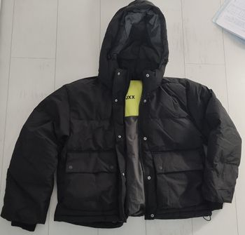Blouson oversize noir à capuche très chaud