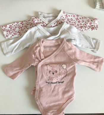 Lot de 3 bodys prématuré