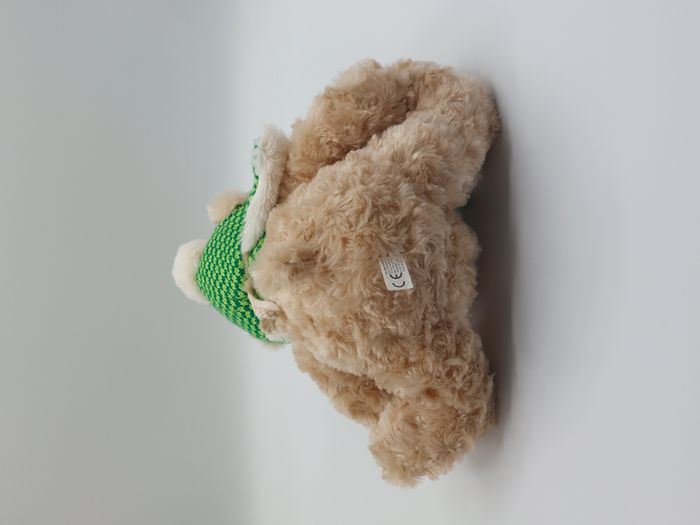 Peluche doudou ours beige caramel ALLIED Dublin Irlande trèfle bonnet vert TBE - photo numéro 4