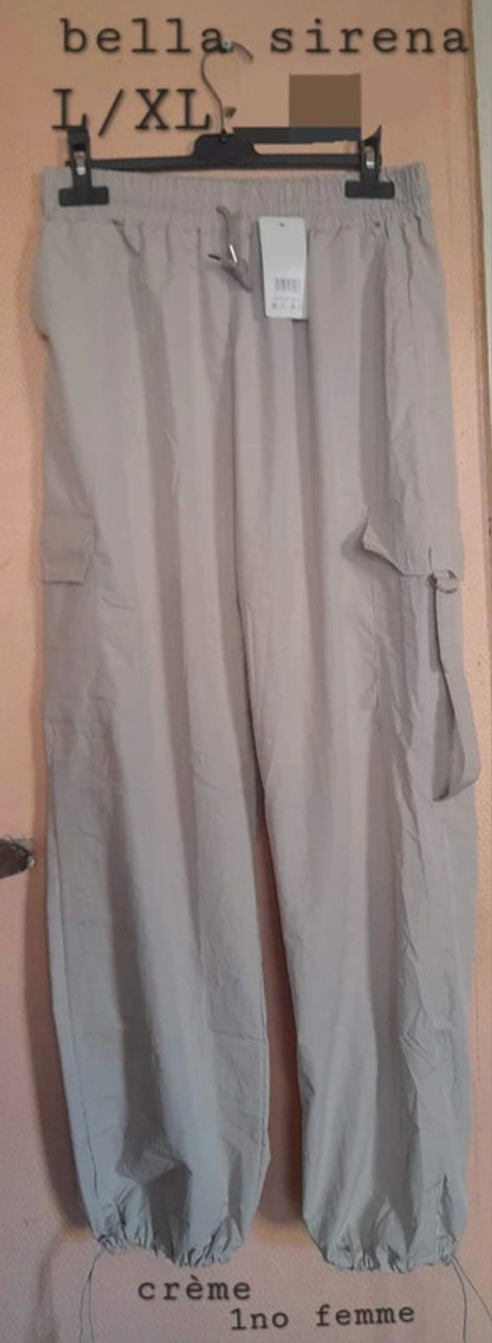 Pantalon cargo taille L/XL élastique aux cheville et à la taille