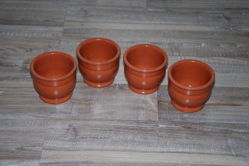 4 petits ramequins terre cuite marron