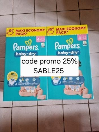 216 couches Pampers baby-dry taille 4