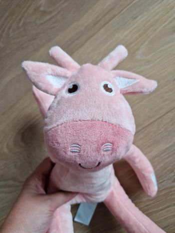 Peluche rose toute douce Tom & kiddy bisous d'ange 23 cm