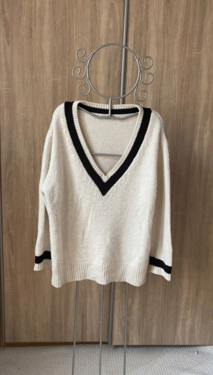 Pull blanc et noir M/L - Pimkie