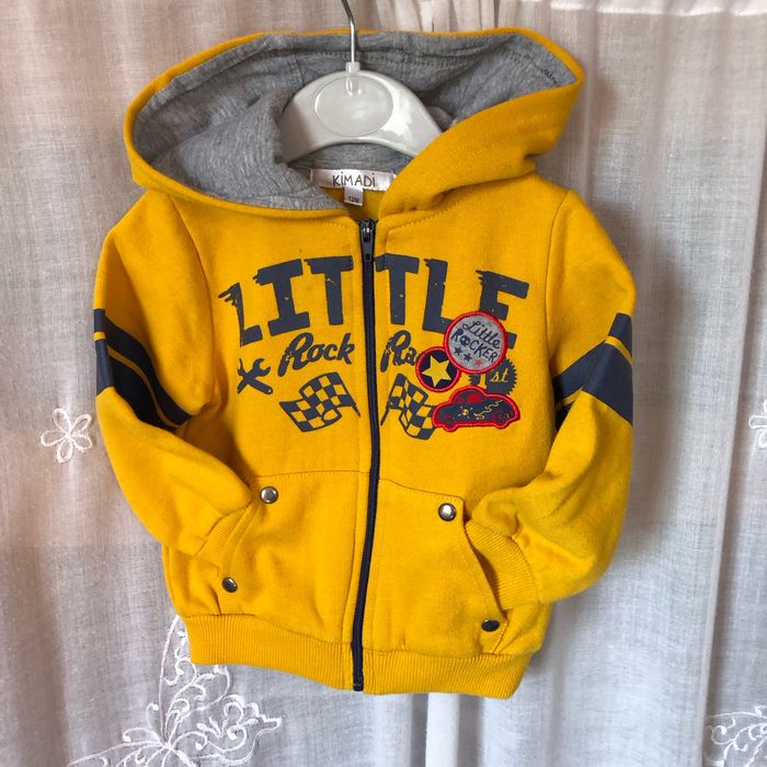 Gilet à capuche moutarde  12 mois Kimadi