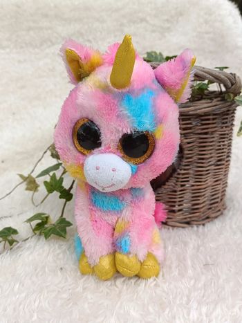 Peluche licorne rose et multicolore Ty