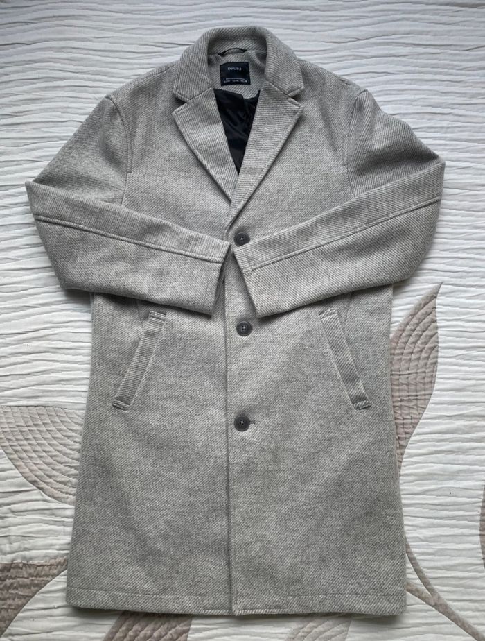 Manteau Bershka gris chiné, taille M - photo numéro 3