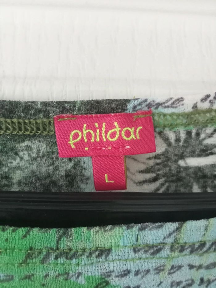 débardeur fin phildar tons vert taille L - photo numéro 2