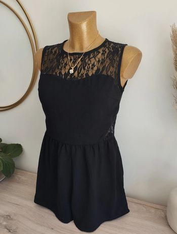 Combi short noir dentelle Boohoo TXS