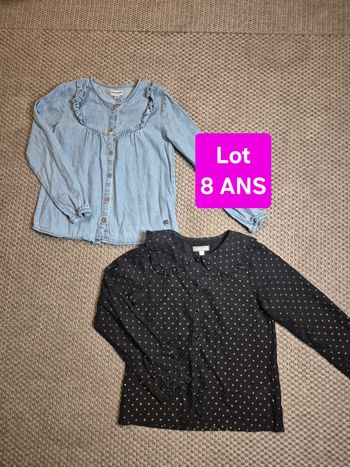 Lot de 2 chemises fille Vertbaudet - 8 ans