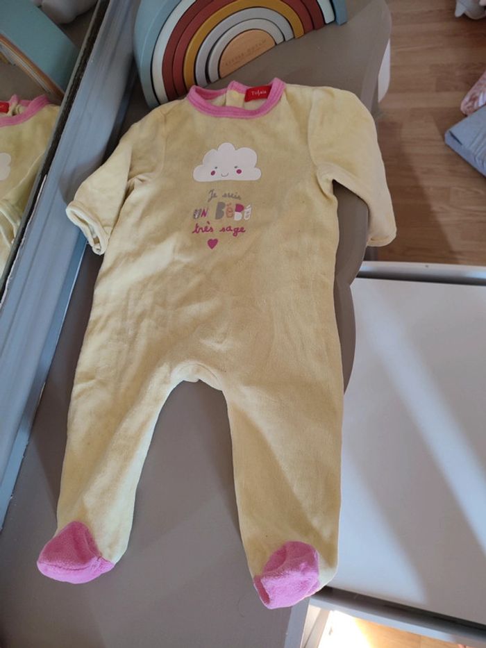 Pyjama rose et jaune 6 mois Tissaia - photo numéro 2