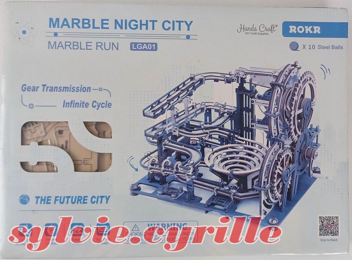 Puzzle en bois 3D Circuit à billes 3D en bois Marble Night City - photo numéro 1