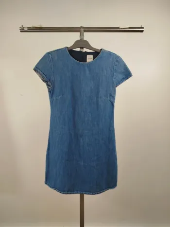 Robe courte en jean Zara TRF coupe droite col rond manches courtes - taille XS A1434