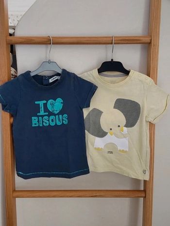 Lot de 2 tee shirt 12/18 mois Tape à l œil et Okaidi