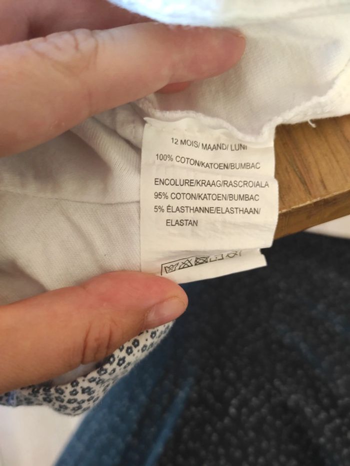 Short rouge et t-shirt 12 mois lapin - photo numéro 5