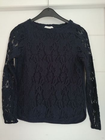 Haut dentelles bleu femme taille XS