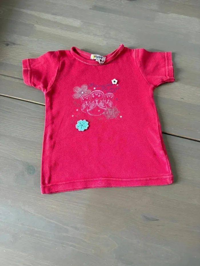 T-shirt rose 2/3 ans - Petit Béguin - Très bon état