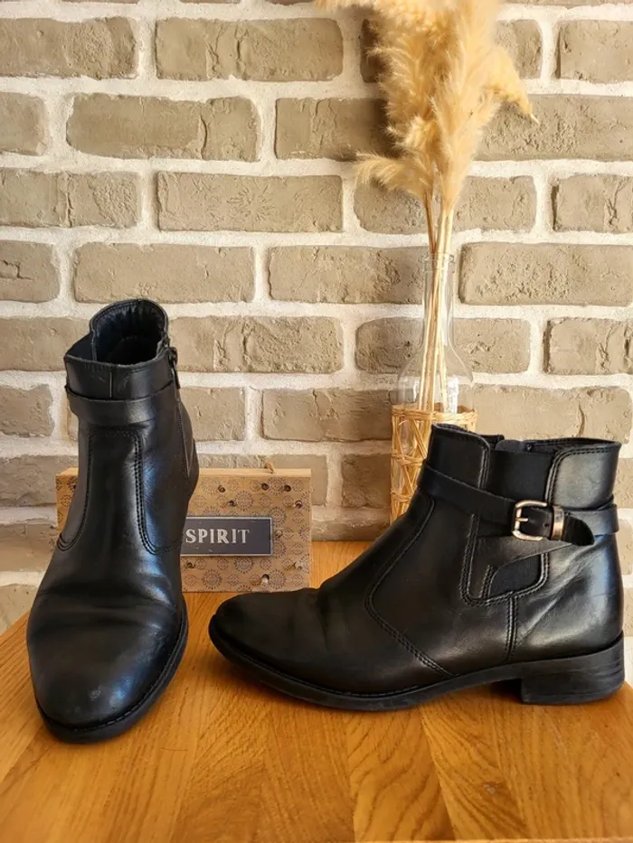 Bottines Chelsea en cuir véritable noires Lavorazione Artigiana
