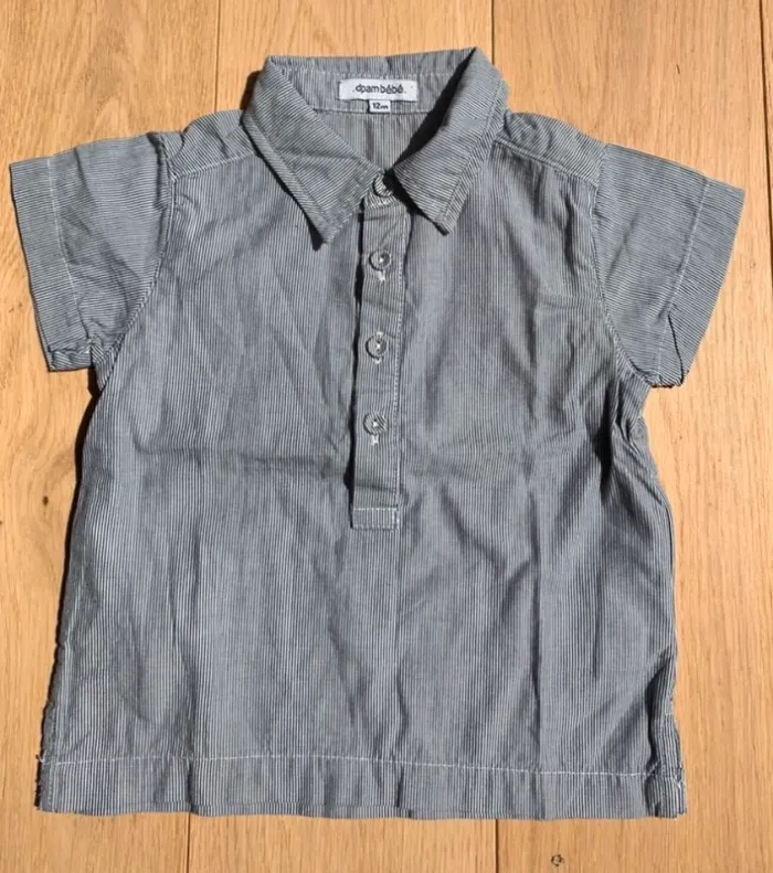 Pantalon jean + Chemise - DPAM - 12 mois - photo numéro 4