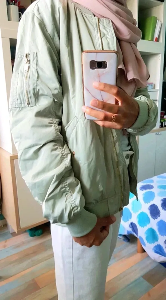 🌿 sublime veste bomber vert pastel H&M neuve avec étiquette - photo numéro 10