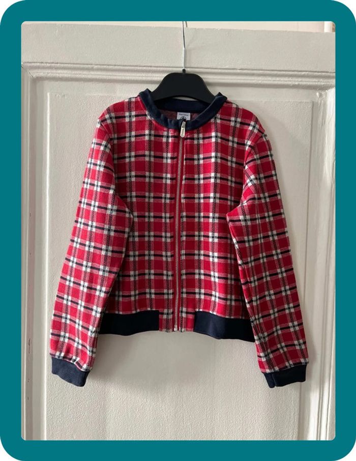 Veste Teddy carreaux style vintage 10 ans mixte - Petit Bateau