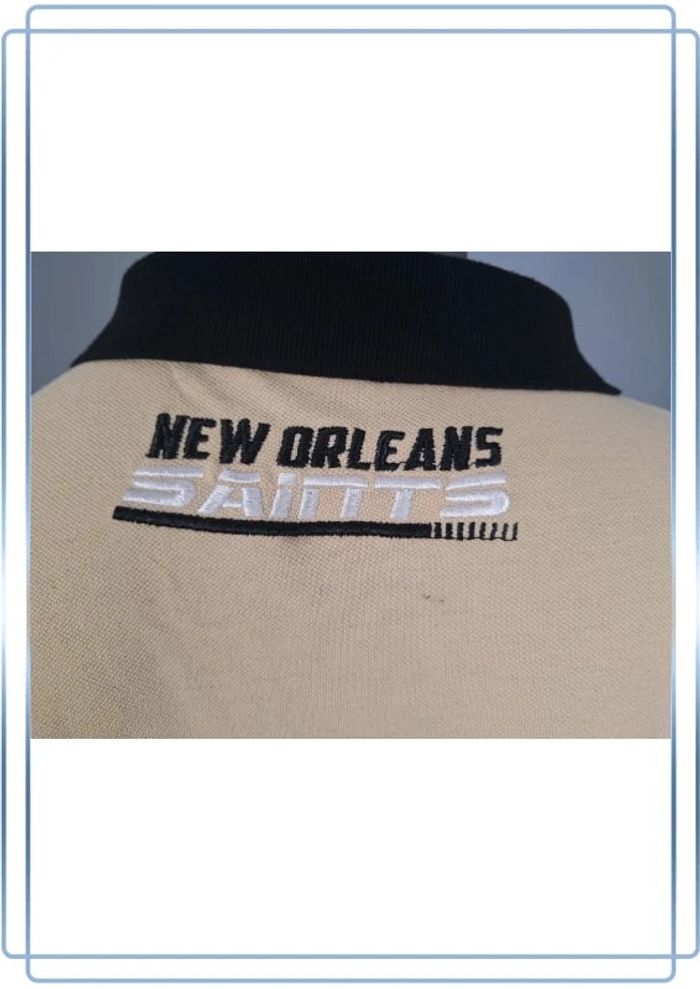 Polo NFL New Orleans Saints officiel 2XL vintage noir beige (540) - photo numéro 10