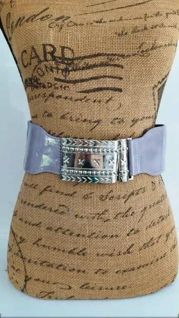 Ceintures 70 cm élastique lilas argenté femme