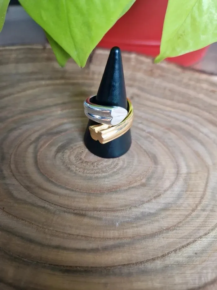 Bague bicolore - argentée et dorée - coeur et ourson - argent Sterling S925 - photo numéro 8