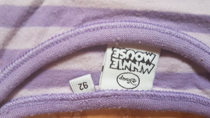 T shirt Minnie fille 3 ans gris rayé lilas Disney - photo numéro 2