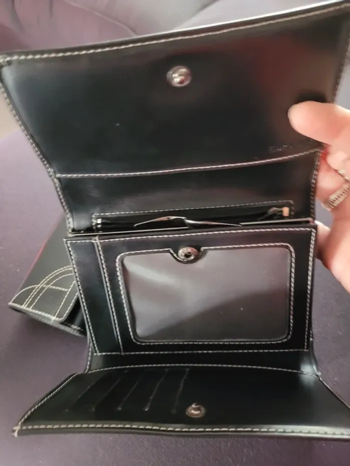 Portefeuille porte monnaie porte clés noir - photo numéro 3
