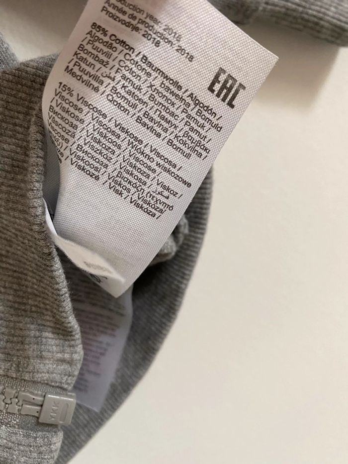 Sweat zippé gris chiné avec bandes oranges/blanches/bleues - 24 Mois - photo numéro 6