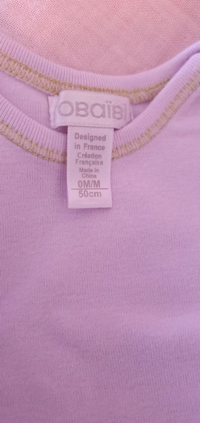 Lot de 2 bodies Obaibi taille naissance neufs sans étiquette - photo numéro 5