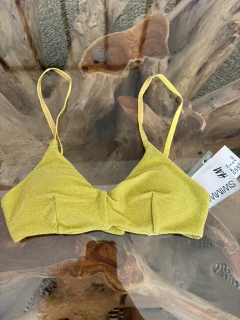 Haut de maillot de bain vert pailleté H&M