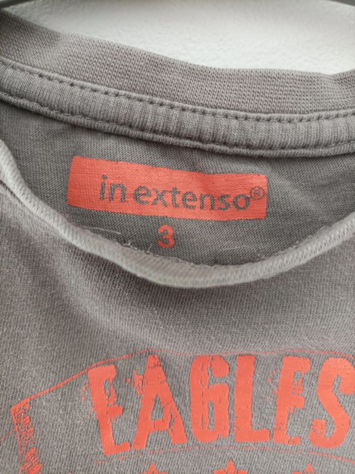 t-shirt manches longues in extenso gris 3ans - photo numéro 2