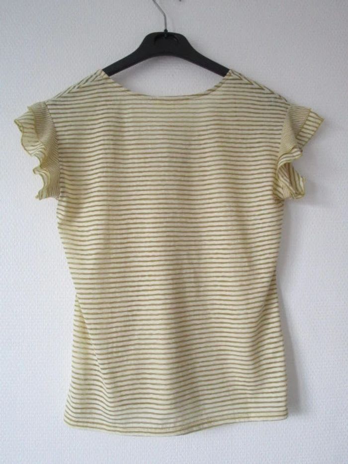 T-shirt rayé moutarde et écru Grain de Malice XS (34) NEUF - photo numéro 9