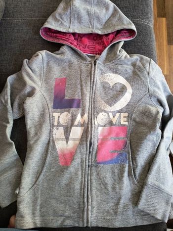 Gilet sweat fille zippé