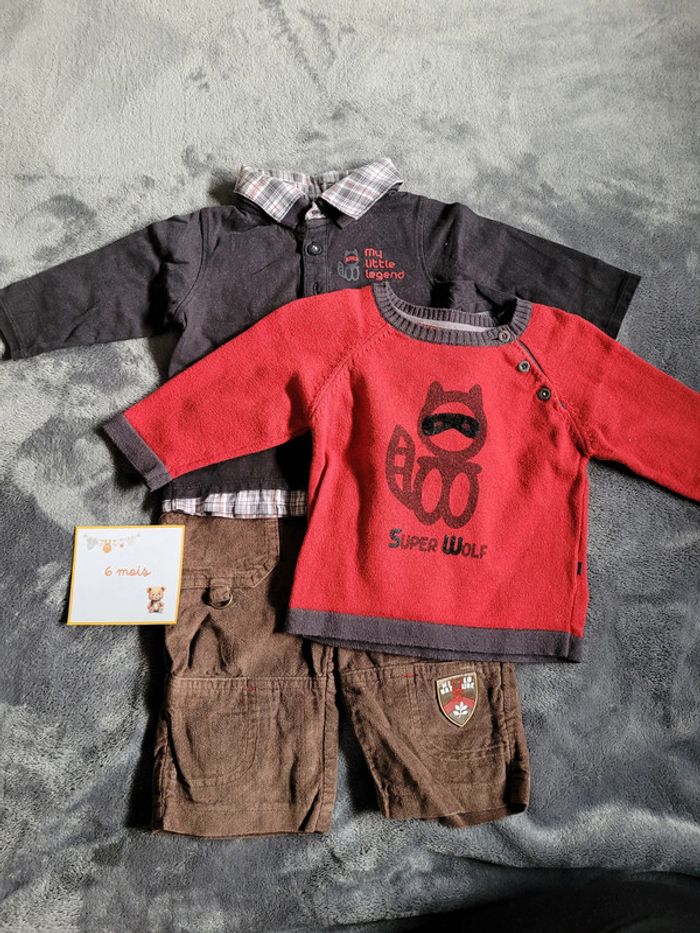 Lot habits automne hiver garçon 6 mois (25 pièces) - photo numéro 4