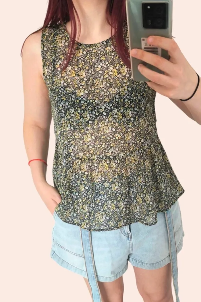 Débardeur à fleurs jaunes taille M kiabi - photo numéro 6