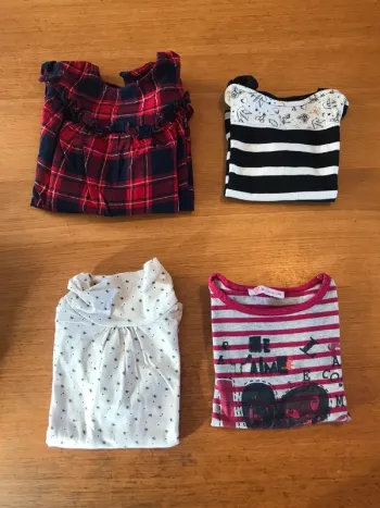 Lot 4 t-shirt manches longues