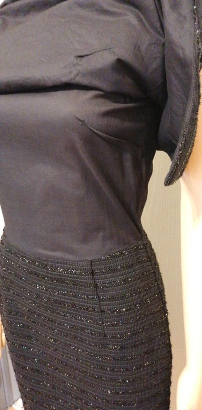 Robe et son boléro intégré noir pailleté S état neuf - photo numéro 7